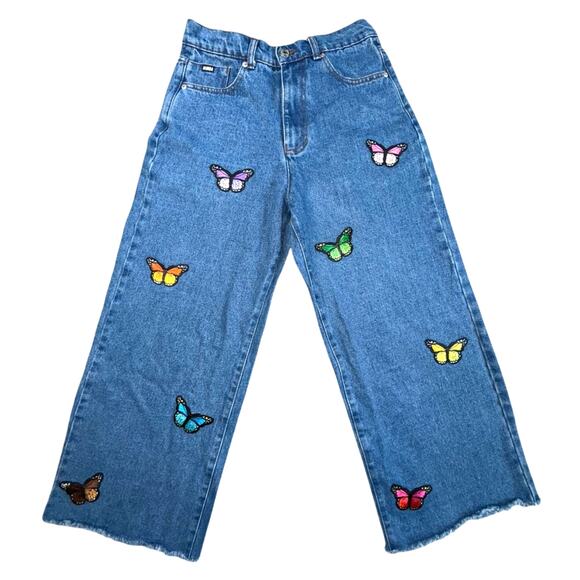 Minga London Denim - Minga London Butterfly Patch Denim Skater Jeans Women's Size 4/28" NWOT